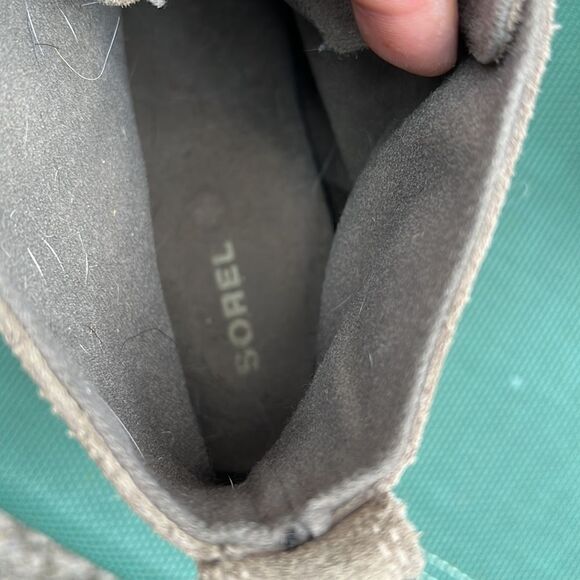 Sorel Toronto Green Suede Wedge Ankle Boot size 9.5 - Picture 7 of 8